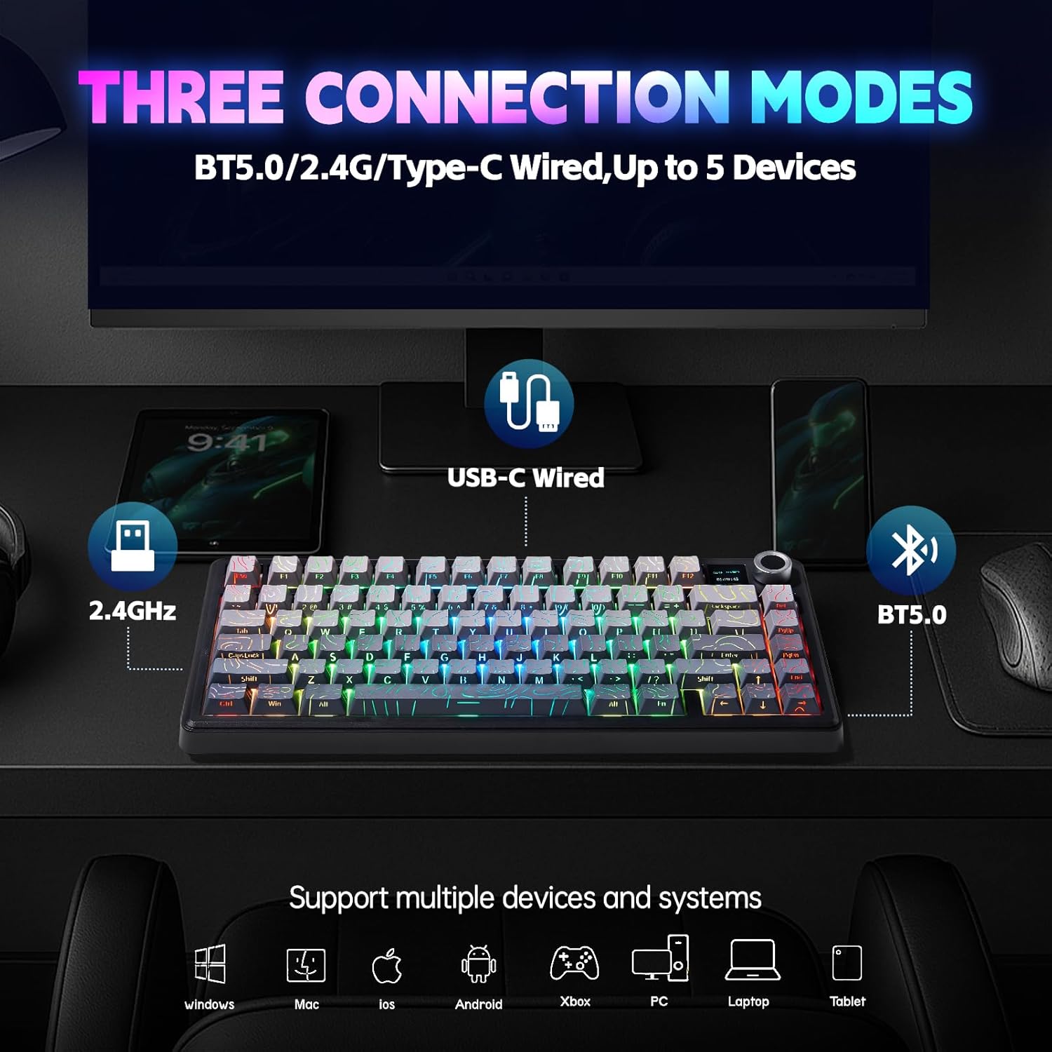 AULA F75/F75 MAX Wireless Mech - Gaming Keyboard Hot Swappable ulasan dan harga