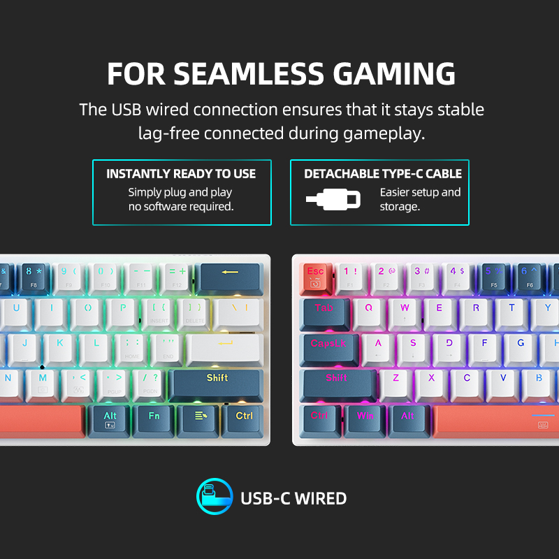 K500-B61 Machenike Mini Mechan - Keyboard Gaming Blue Switch ulasan dan harga