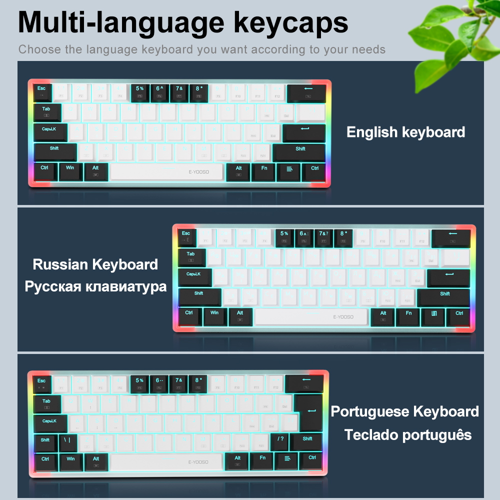 E-YOOSO Z11T USB 60% Mini Mech - Keyboard Gaming Blue Switch ulasan dan harga