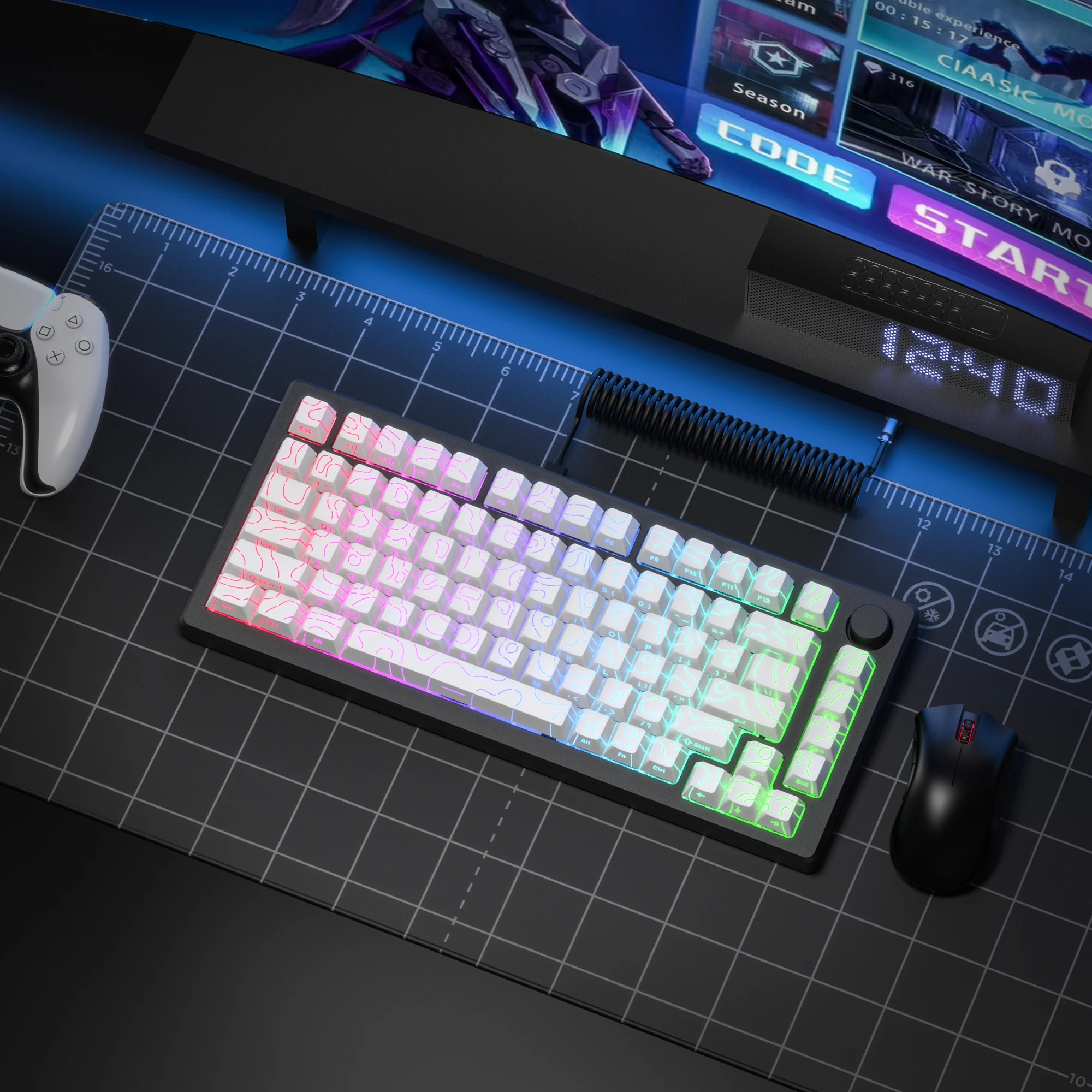 2026 Super New White Topograph - Gaming Keyboard 2026 ulasan dan harga