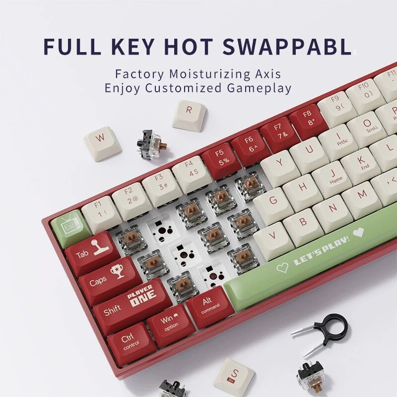 AJAZZ AK680 Mechanical Keyboar - Gaming Keyboard Hot Swappable ulasan dan harga