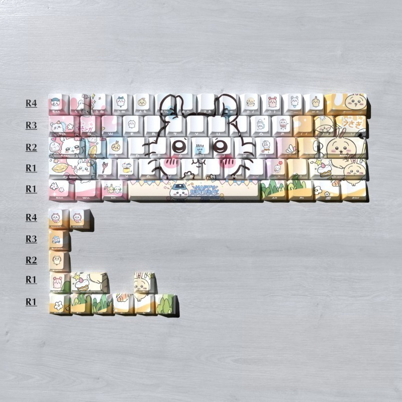 2026 Chiikawa Cute PBT Dye Sub - Gaming Keyboard 2026 ulasan dan harga