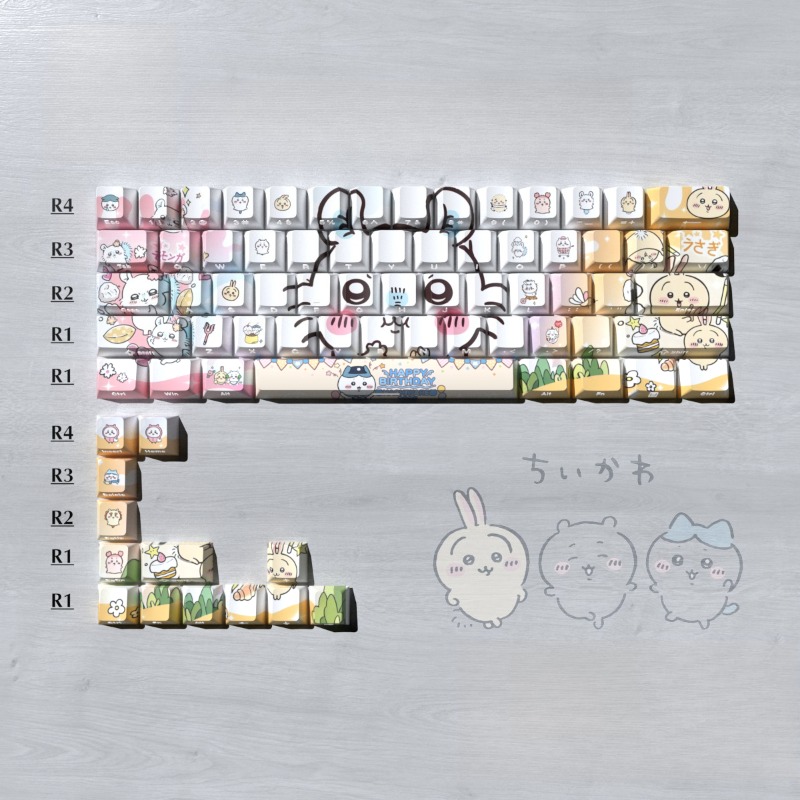 2026 Chiikawa Cute PBT Dye Sub - Gaming Keyboard 2026 ulasan dan harga