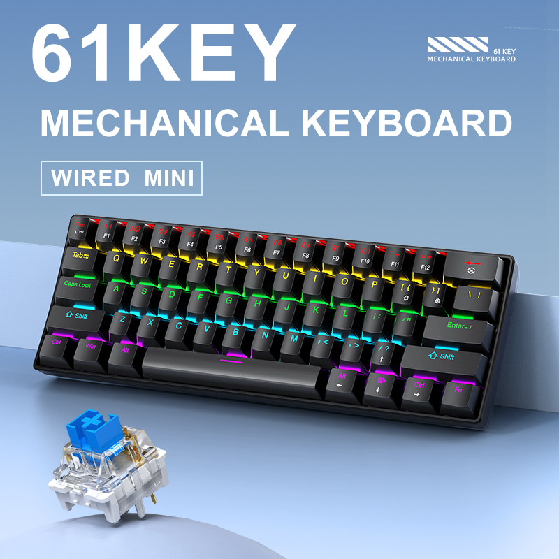 APAYADO K61 Mechanical Gaming  - Keyboard Gaming Blue Switch ulasan dan harga