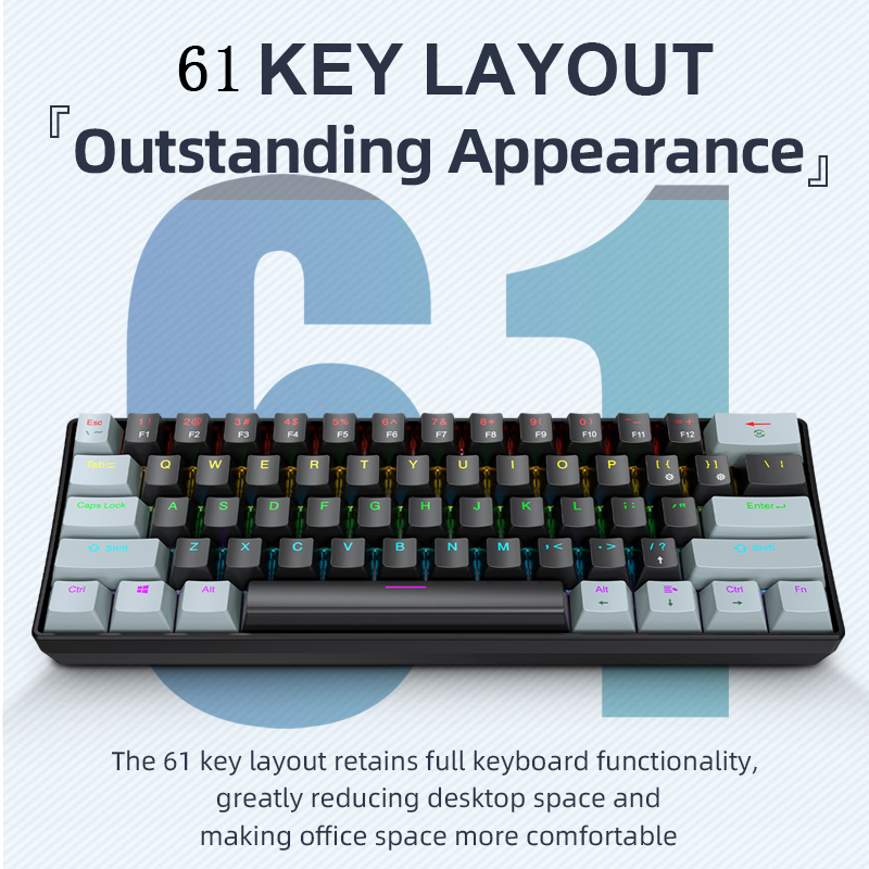 APAYADO K61 Mechanical Gaming  - Keyboard Gaming Blue Switch ulasan dan harga